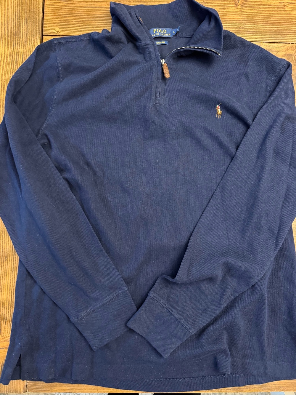 Ralph Lauren Navy Quarter-Zip Pullover with Pony Logo